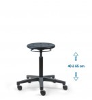 Siege d'atelier ROND PRC verin moyen roulettes blocage en charge