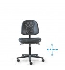 Siège d'atelier SWET Asynchrone verin bas roulettes blocage en charge