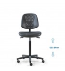 Siège d'atelier SWET Asynchrone verin haut roulettes blocage en charge