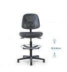 Siège d'atelier SWET Asynchrone verin haut + repose-pieds patins