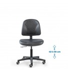 Siège d'atelier SWET contact permanent vérin bas roulettes sol dur