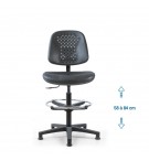 Siège d'atelier SWET fixe vérin haut + repose-pieds patins