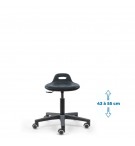 Siège d'atelier TOM Fixe vérin bas roulettes sol dur