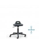 Siège d'atelier TOM Mécanique vérin bas roulettes sol dur