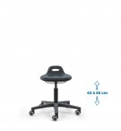 Siège d'atelier TOM PRC vérin bas roulettes sol dur