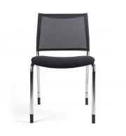 CHAISE ACCUEIL 4 PIEDS CHROME - ASSISE TISSU - DOSSIER RESILLE