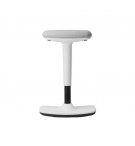 Tabouret assis-debout ergonomique assise grise mecanisme blanc