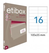 APLI ETIBOX 119753 - 1600 étiquettes autocollantes blanche 105 x 35 mm 
