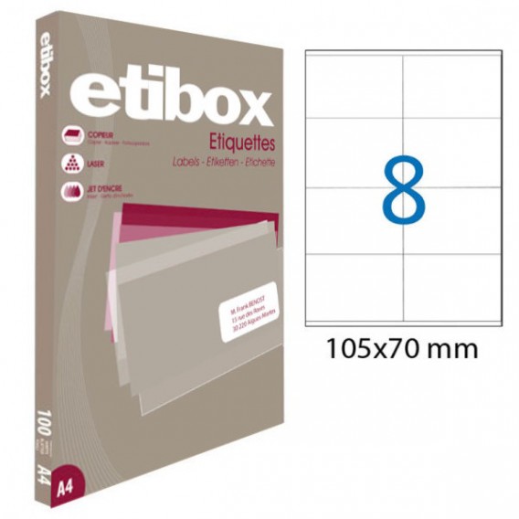 Etibox 119773 - Boite de 800 Étiquettes 105x 70 mm 