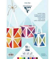 PAPIER VITRAIL CELLOPHANE 24X32 - POCH 10 FLES ASS