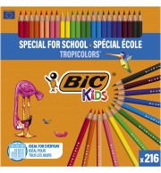 CRAYONS DE COULEUR BIC TROPICOLORS - CLASSPACK DE 216