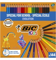 CRAYONS DE COULEUR BIC EVOLUTION ASSORTIS - CLASSPACK DE 144