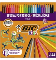 FEUTRES BIC VISA FINS ASSORTIS - CLASSPACK DE 144