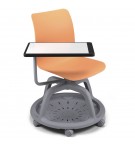 SIEGE PIVOTANT ET MOBILE COQUE POLYPRO AVEC TABLETTE