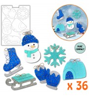 36 SUSPENSIONS NOËL FEERIQUE A DECORER EN CARTON