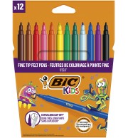FEUTRES BIC VISA ASSORTIS - POCHETTE DE 12