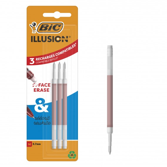 RECHARGES BIC GEL OCITY ROUGE ETUI DE 3