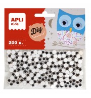 YEUX MOBILES ADH. DIAM 6mm - SACHET DE 200 REF 18251