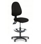 Siège de caisse en tissu vérin haut avec repose pieds patins