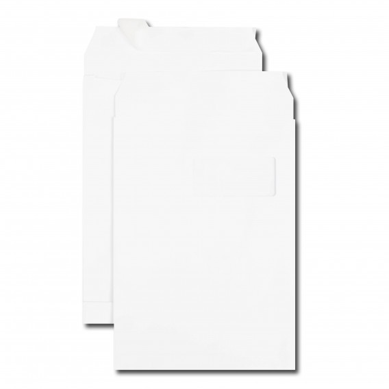 200 POCHETTES BLANCHES A SOUFFLET 229X324X30mm A FENETRE