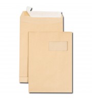 250 POCHETTES KRAFT A SOUFFLET 229X324X30mm A FENETRE