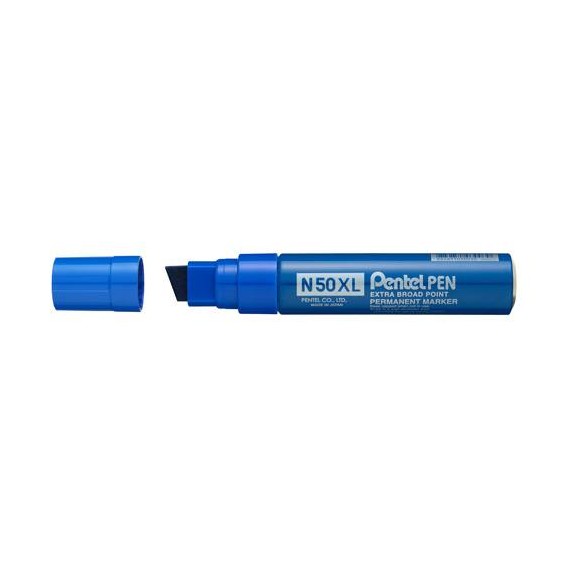 MARQUEUR PERMANENT PENTEL EXTRA-LARGE BLEU-POINTE BISEAU