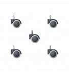 Lot de 5 roulettes pour sols durs