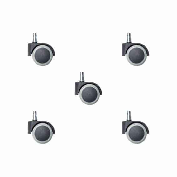 Lot de 5 roulettes pour sols durs