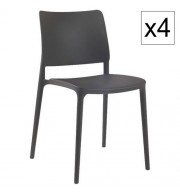 LOT DE 4 CHAISES JOY POLYPROPYLENE RENFORCE FIBRE DE VERRE