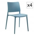 LOT DE 4 CHAISE JOY EN POLYPROPYLENE BLEU CIEL