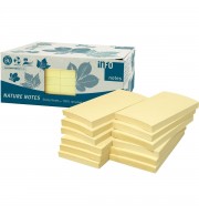 BLOC TYPE POST IT RECYCLE JAUNE 75X125mm - PAQUET DE 12