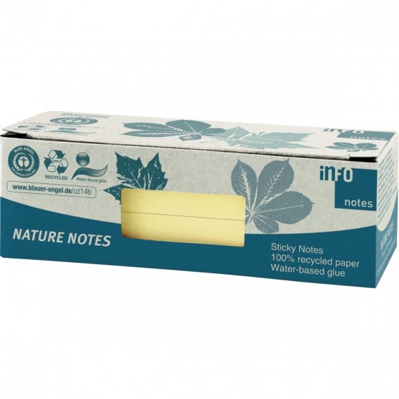 12 blocs notes repositionnables 100 feuilles recyclées 40x50 mm jaune