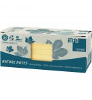 12 blocs notes repositionnables100 feuilles recyclées 75x75 mm jaune
