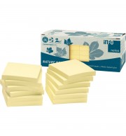 BLOC TYPE POST TI 75X75mm RECYCLE JAUNE - PAQUET DE 12