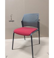 CHAISE SWITCH DOSSIER POLYPRO NOIR ASSISE TISSU ROUGE