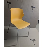 CHAISE JAUNE PIEDS METAL GRIS