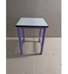 TABLE CHEVET PLATEAU MELAMINE CHENE CLAIR - EPOXY VIOLET
