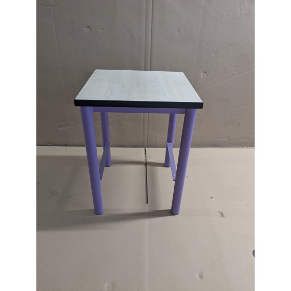 TABLE CHEVET PLATEAU MELAMINE CHENE CLAIR - EPOXY VIOLET