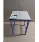 TABLE CHEVET PLATEAU MELAMINE CHENE CLAIR - EPOXY VIOLET