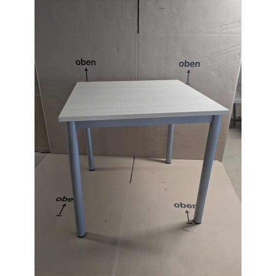 TABLE CARREE 4 PIEDS PLATEAU MELAMINE CHENE CLAIR
