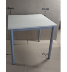 TABLE CARREE 4 PIEDS PLATEAU MELAMINE CHENE CLAIR