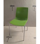 CHAISE COQUE VERT - PIEDS METAL GRIS