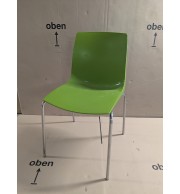 CHAISE COQUE VERT - PIEDS METAL GRIS