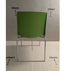 CHAISE COQUE VERT - PIEDS METAL GRIS