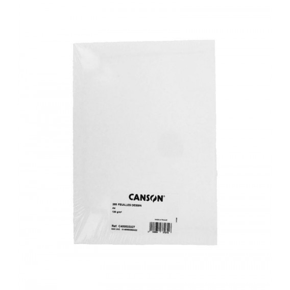 Ramette 250 feuilles papier dessin Canson à grain 21x29 cm 120g 