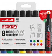 POCHETTE 8 MARQUEURS ASSORTIS PROCKEY - POINTE BISEAU