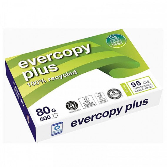 Ramette 500 feuilles papier blanc recyclé A4 80g 50048