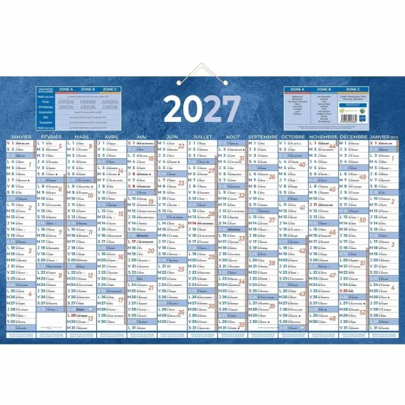 PLAQUE CALENDRIER 13 MOIS / FACE 43X65 CM