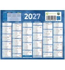 Calendrier mural annuel 2027 17,5 x 13,5 cm  6 mois / face