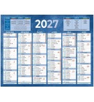 Calendrier mural annuel 2027 17,5 x 13,5 cm  6 mois / face
